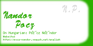 nandor pocz business card